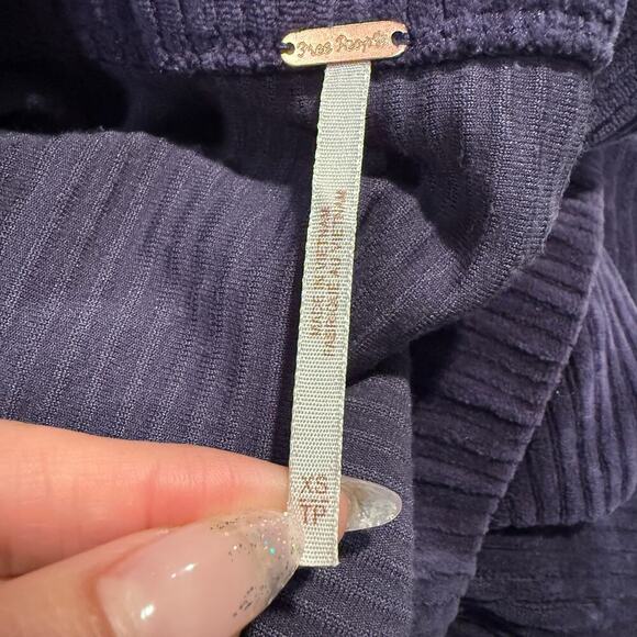 Free People Helen Midi Skirt Dark Purple Corduroy Velvet XS Whimsigoth Coquette - Picture 7 of 10